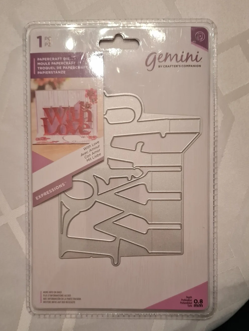 Gemini Expressions 'With Love' Silver Papercraft Die - Crafting Accent